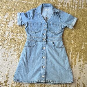 Zara Light Blue Denim Mini Dress